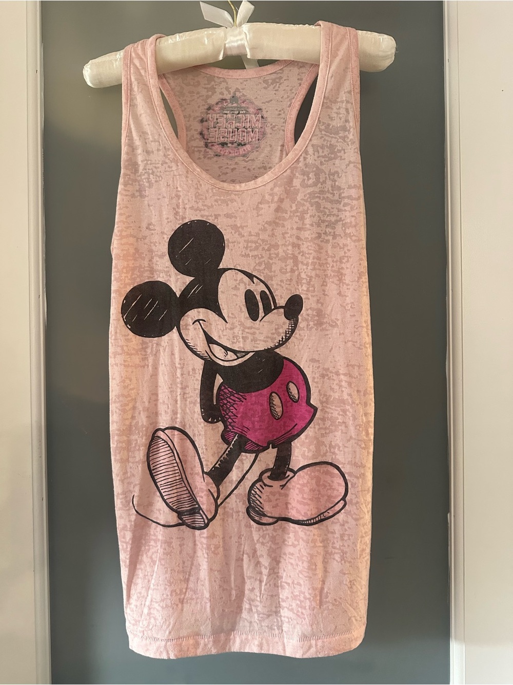 Mickey Mouse light pink burnout Tank Top